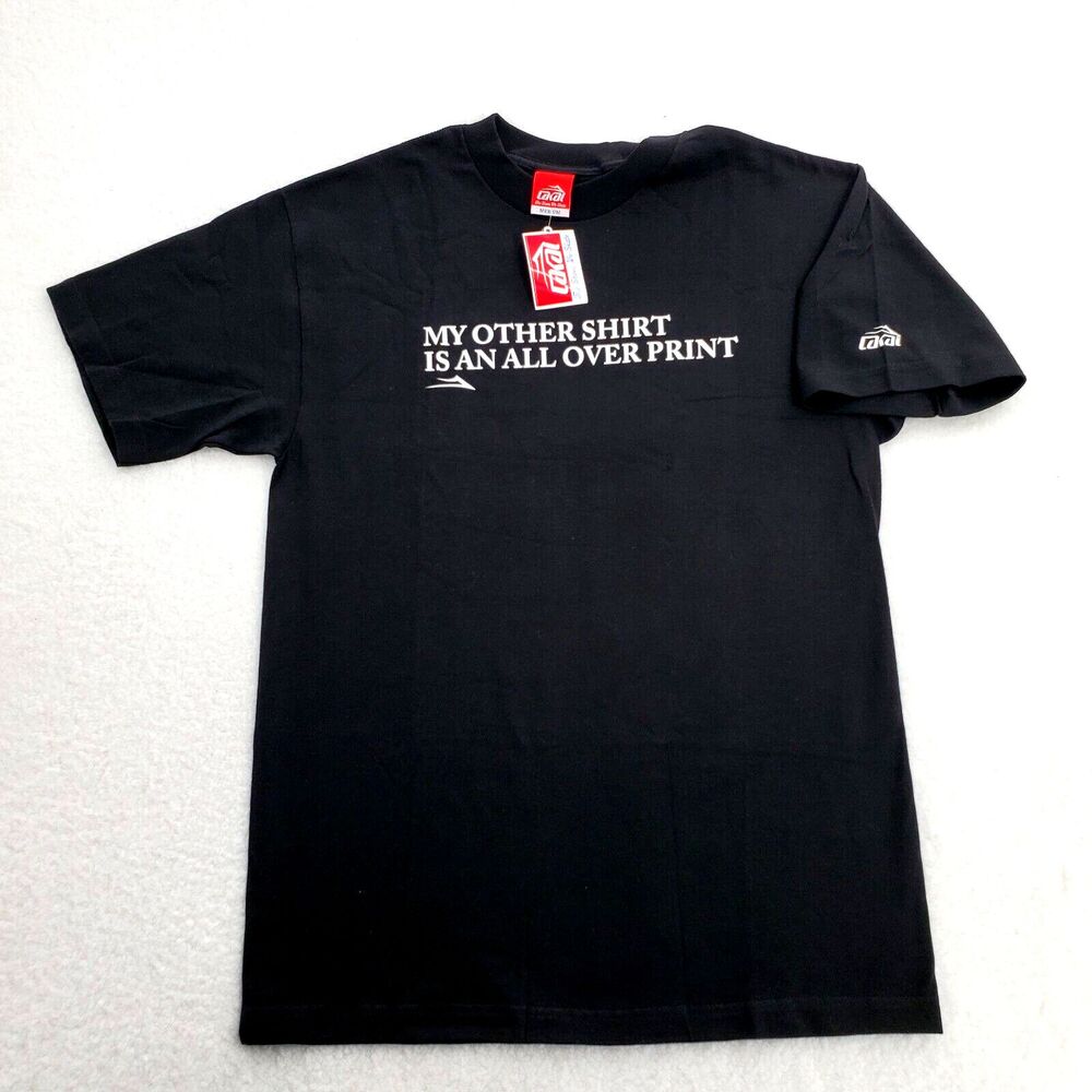 Vtg Lakai Shirt Mens Medium Black My Other Shirt Is An All Over Print 90s Skate